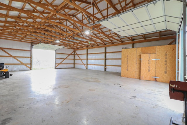 garage featuring metal wall