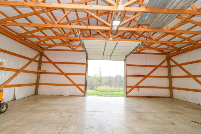 garage featuring metal wall