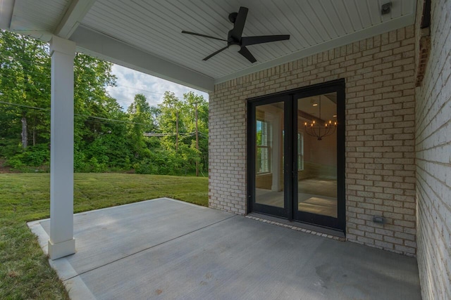 view of patio / terrace with ceiling fan