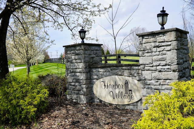 view of community sign