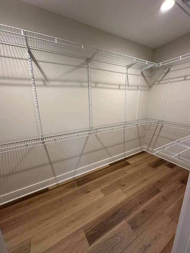 spacious closet featuring hardwood / wood-style flooring