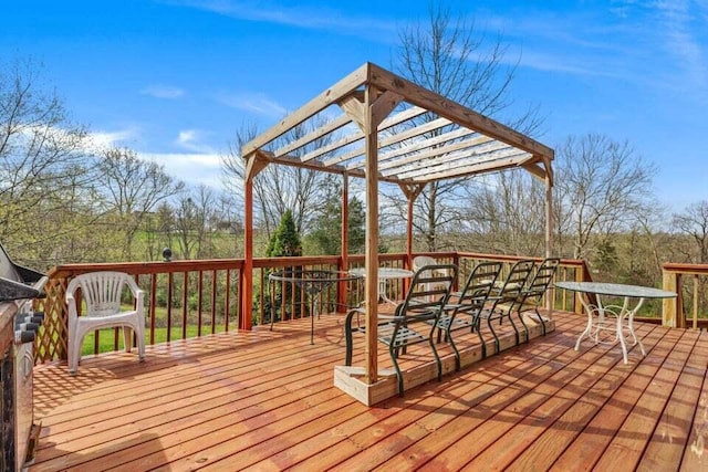 wooden deck with a pergola