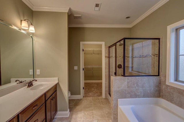 309 Old Station Rd, Frankfort, KY 40601 - bathroom with plenty of natural light, tile flooring, vanity, and independent shower and bath