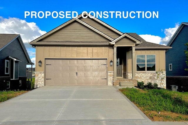 craftsman-style house with a garage