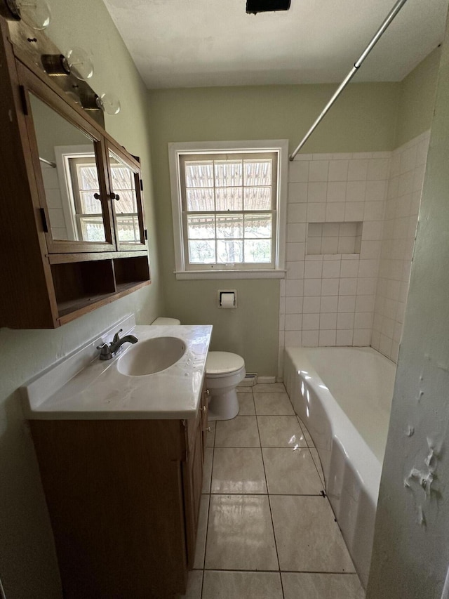 256 Carrick Pike, Georgetown, KY 40324 - bathroom featuring tile patterned flooring, toilet, vanity, and tub / shower combination