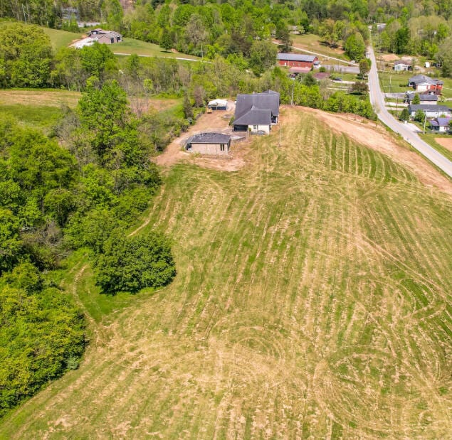 bird's eye view with a rural view