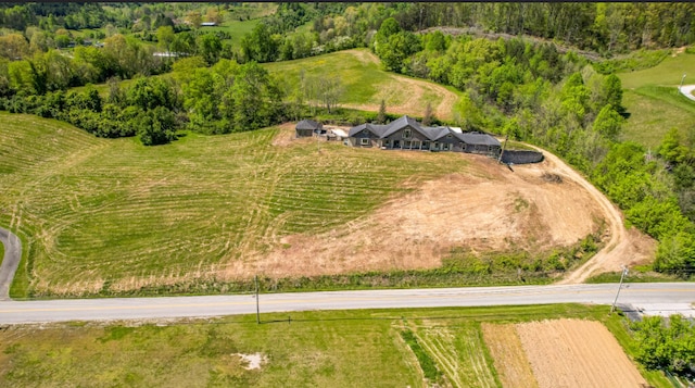 drone / aerial view with a rural view