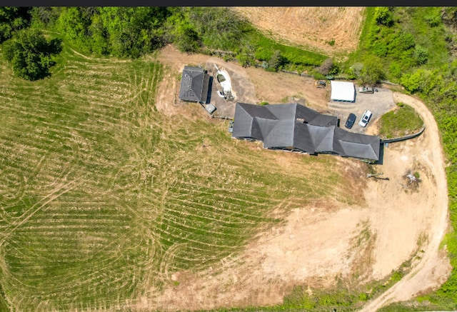 drone / aerial view with a rural view