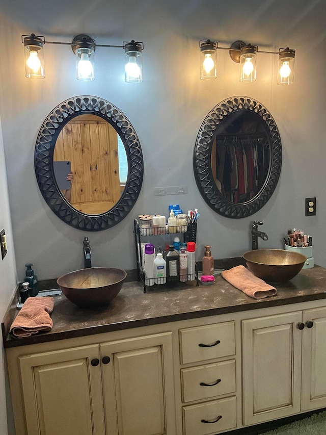 bathroom with double sink vanity