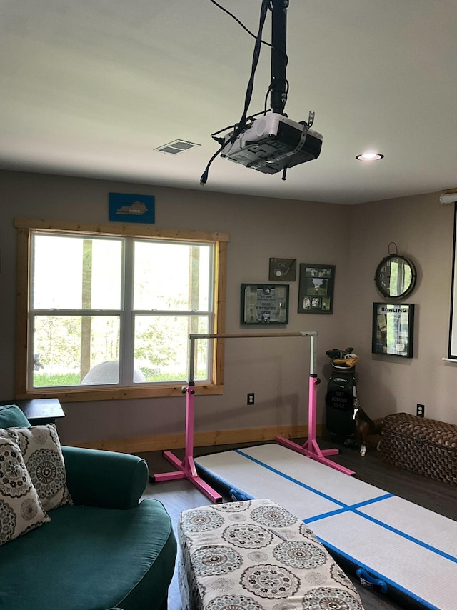 interior space featuring wood-type flooring