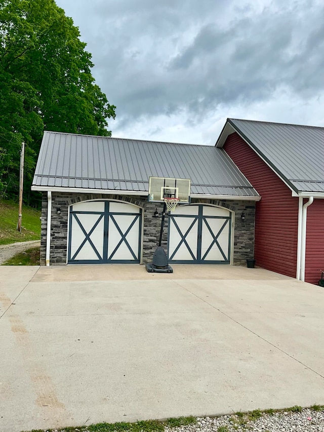 view of garage