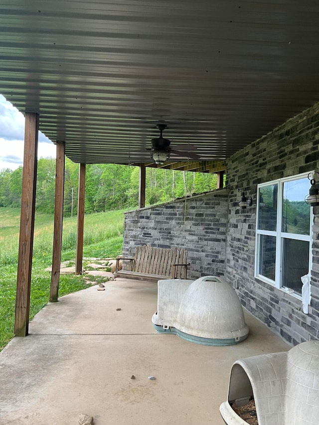 view of patio / terrace with ceiling fan