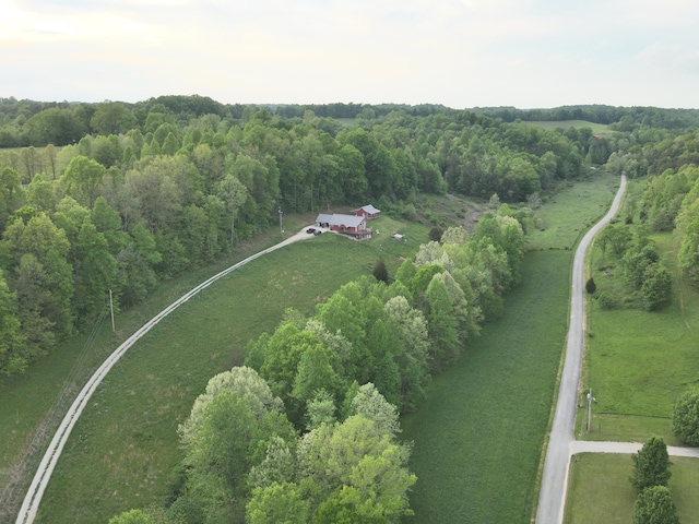 drone / aerial view with a rural view