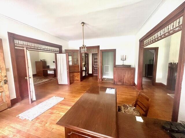 dining room with hardwood / wood-style floors