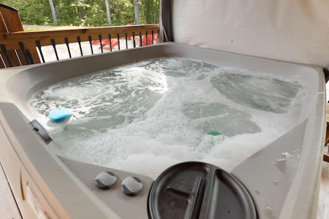 interior details with a hot tub