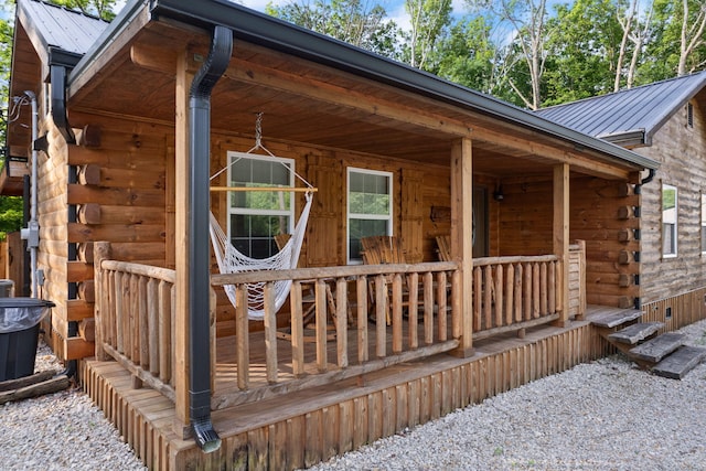 exterior space featuring covered porch