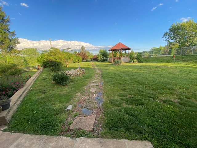 view of yard featuring a gazebo