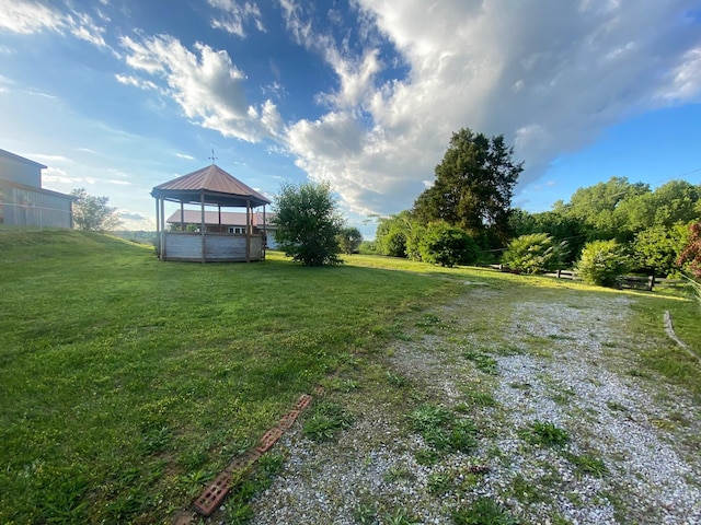 view of yard featuring a gazebo