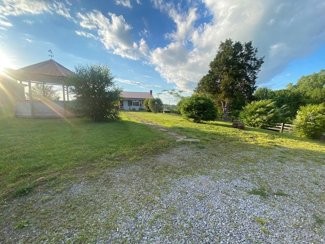 view of yard featuring a gazebo