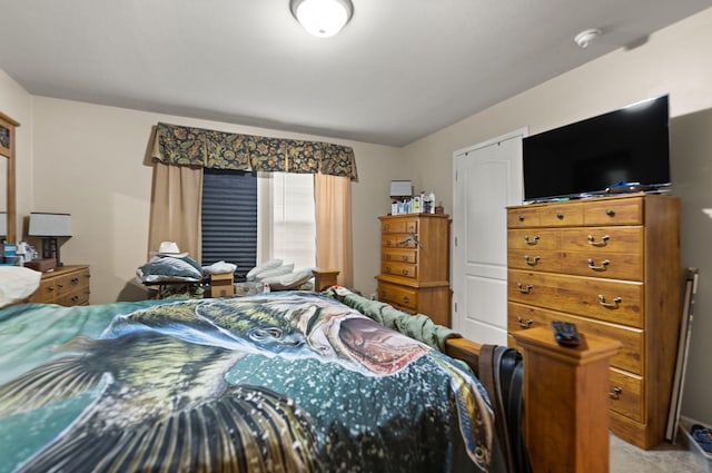 bedroom featuring carpet