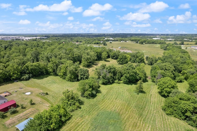 aerial view with a rural view