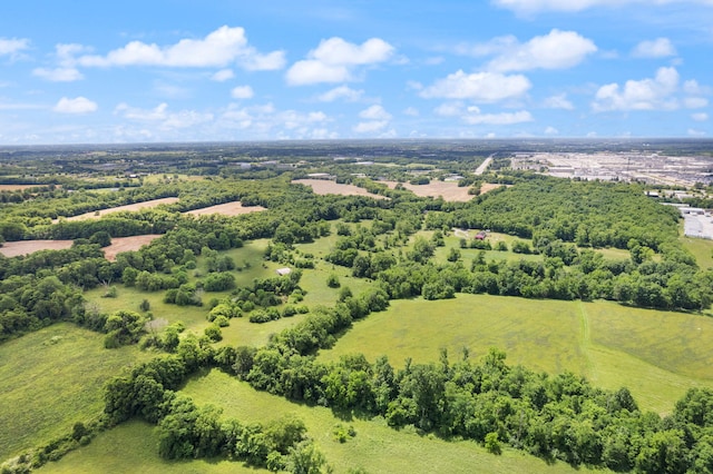 aerial view featuring a rural view