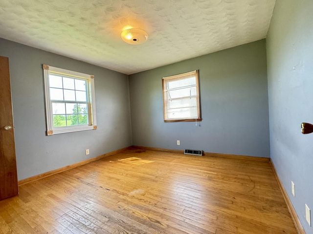 spare room featuring light wood-type flooring