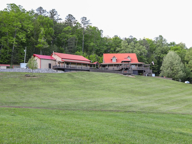 exterior space featuring a wooden deck