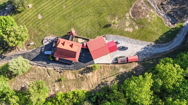 drone / aerial view featuring a rural view