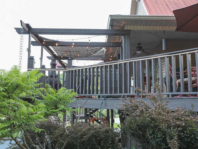 view of property exterior with ceiling fan