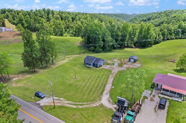 bird's eye view with a rural view