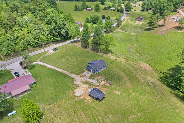 aerial view featuring a rural view