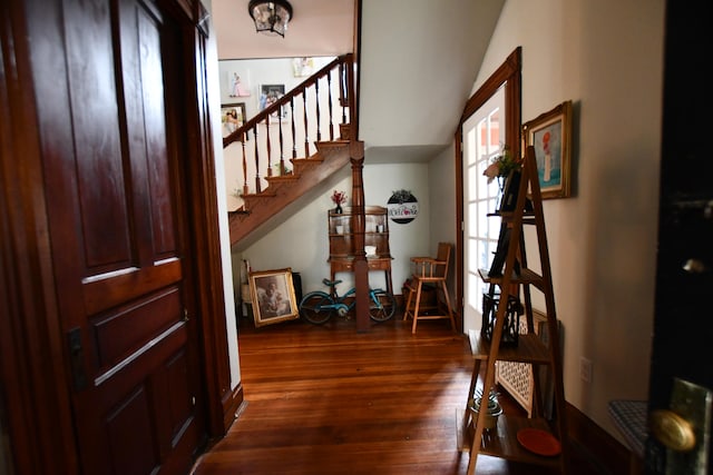 entryway featuring dark hardwood / wood-style floors