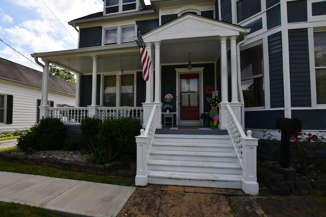 exterior space featuring a porch