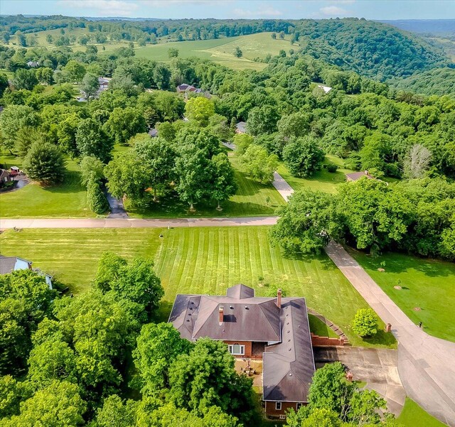 drone / aerial view featuring a rural view