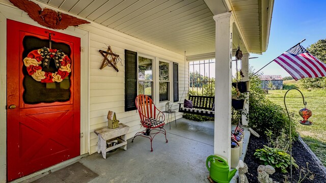 view of patio featuring covered porch