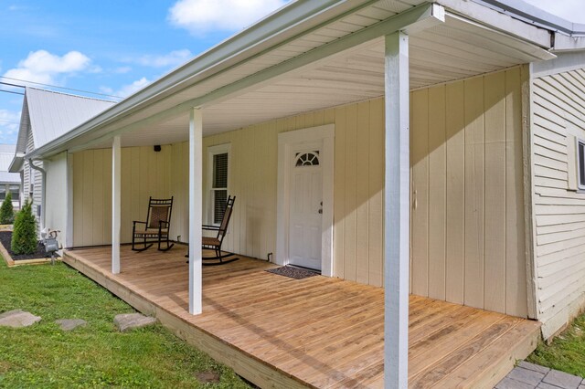 79 Washington St, Campton, KY 41301 - view of exterior entry with a wooden deck