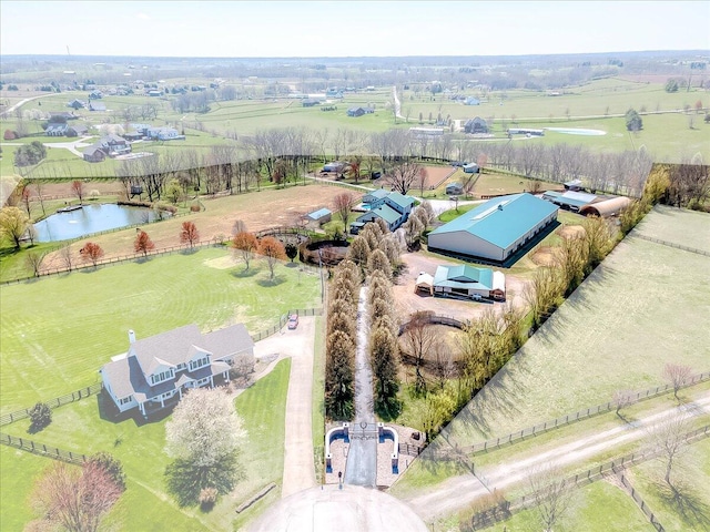 aerial view featuring a rural view