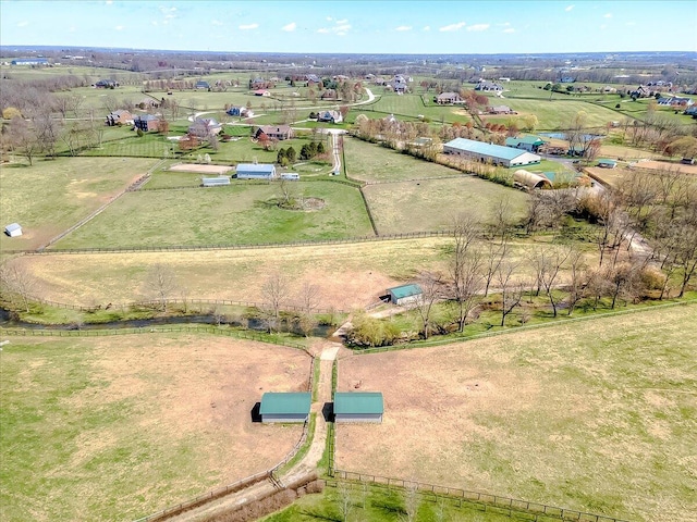 drone / aerial view with a rural view