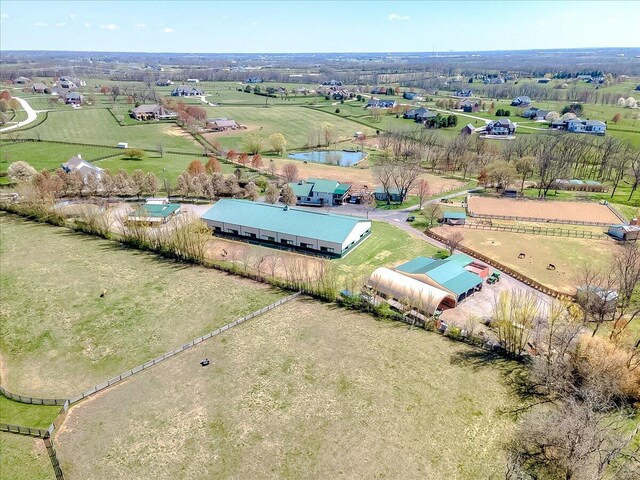 aerial view featuring a rural view