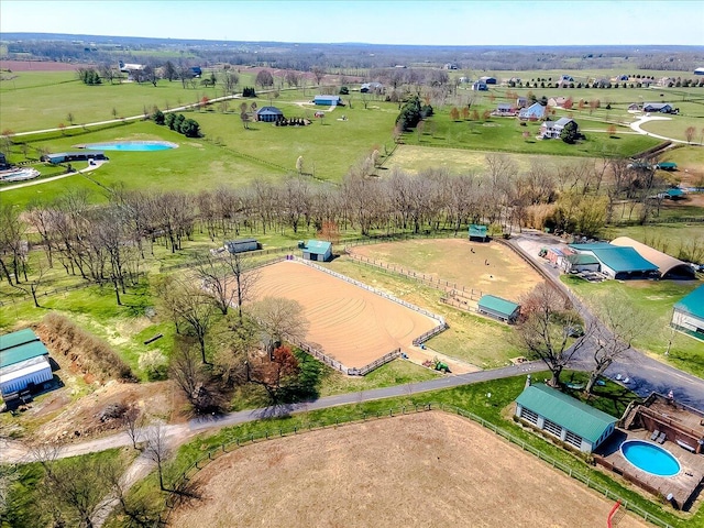 aerial view with a rural view