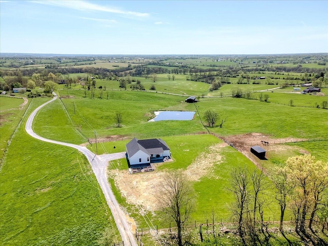 drone / aerial view featuring a rural view