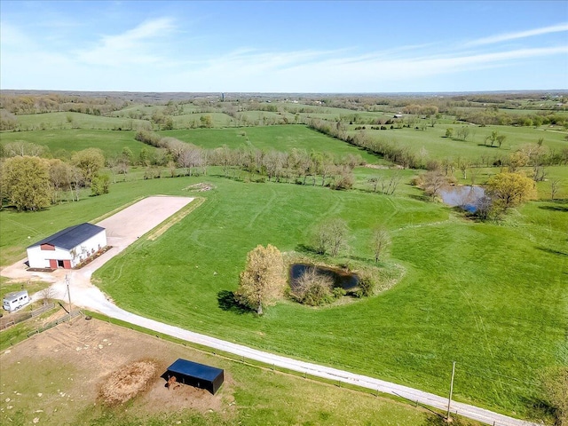 bird's eye view featuring a rural view