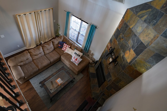 living room featuring hardwood / wood-style floors