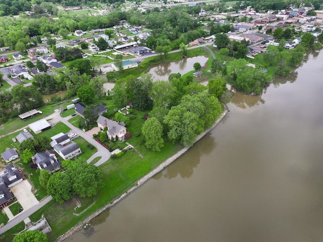 1023 Riverside Dr, Greenup, KY 41144 - aerial overview of property's location with a large body of water, nearby suburban area, and a tree filled landscape