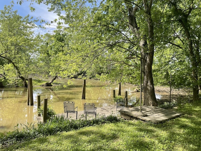 1023 Riverside Dr, Greenup, KY 41144 - view of community featuring a water view and a dock