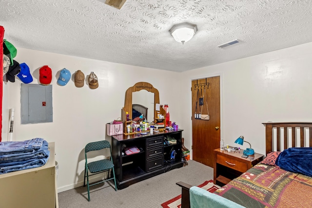 858 Lylesville St, Paris, KY 40361 - bedroom featuring electric panel, carpet flooring, and a textured ceiling