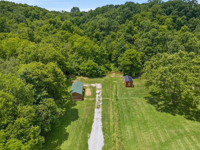 drone / aerial view featuring a rural view