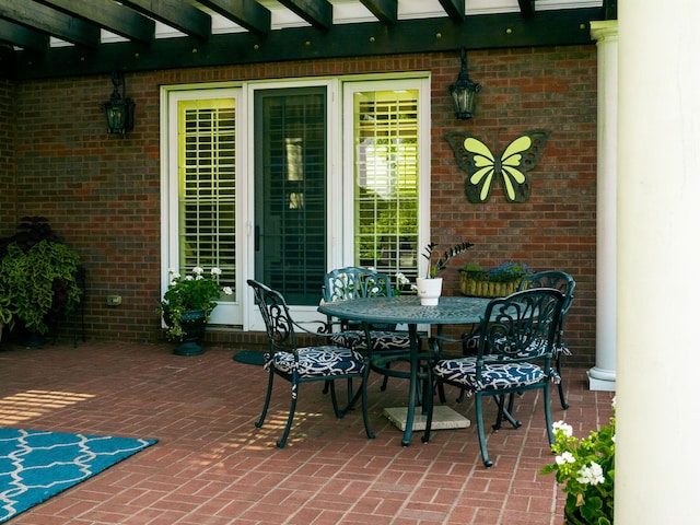 view of patio with outdoor dining space