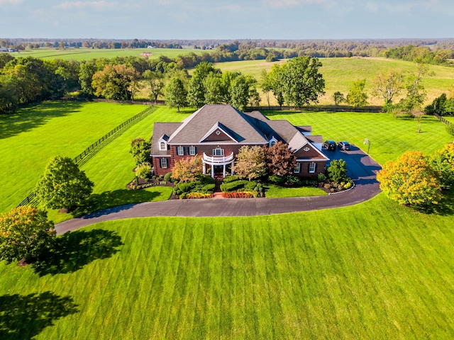 bird's eye view featuring a rural view